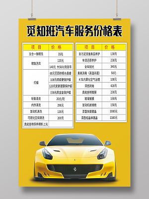 汽車美容服務(wù)價(jià)目表 模板、設(shè)計(jì)與服務(wù)項(xiàng)目全解析